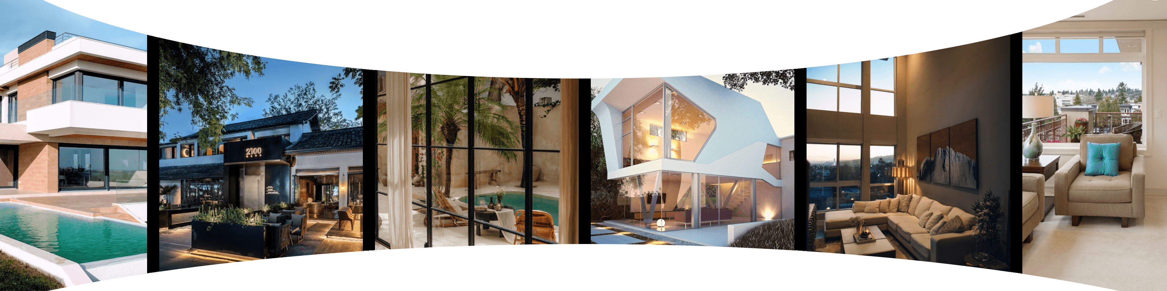 Panoramic showcase of Aarunya residential and commercial interior projects