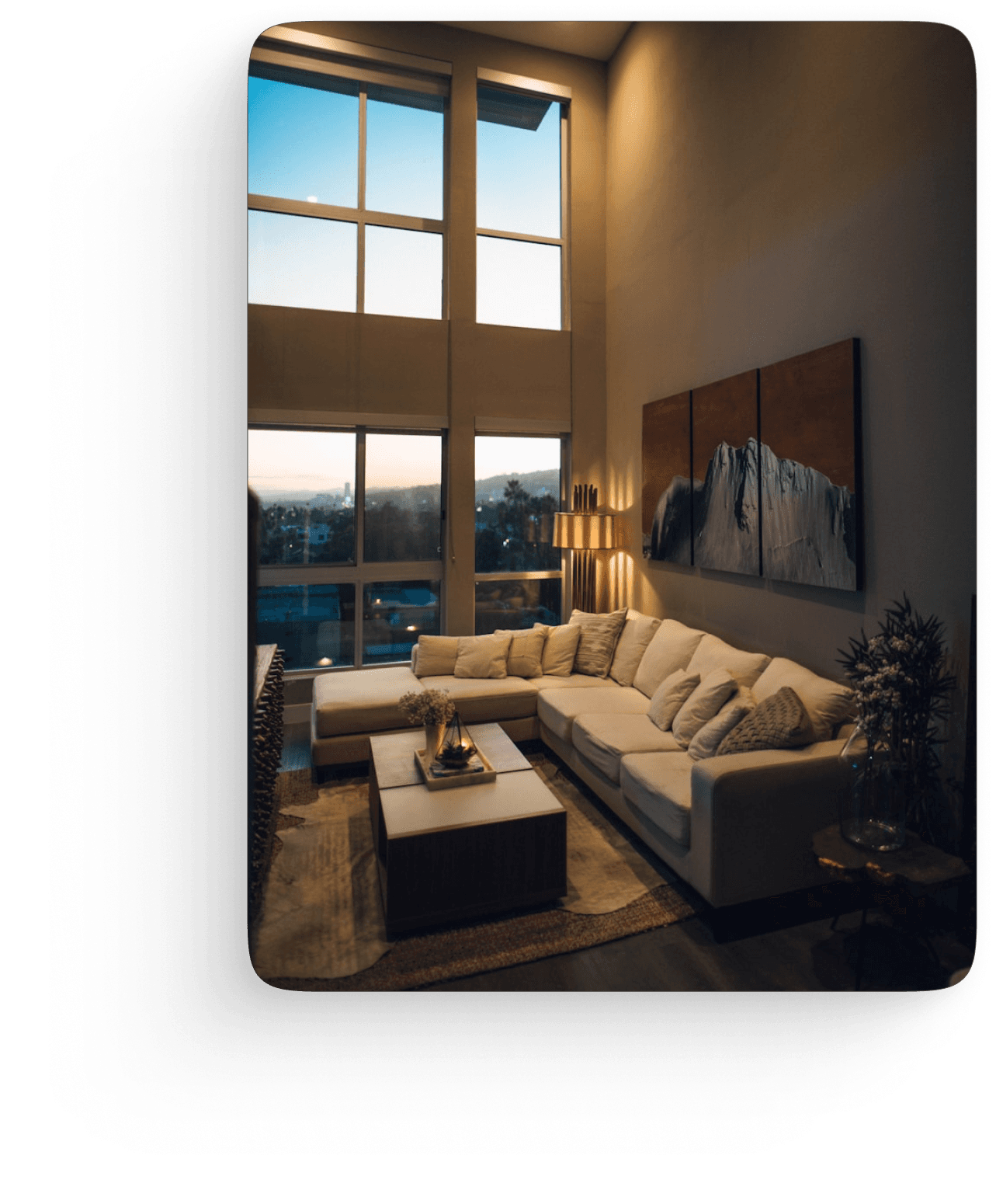 Luxury living room interior designed by Aarunya