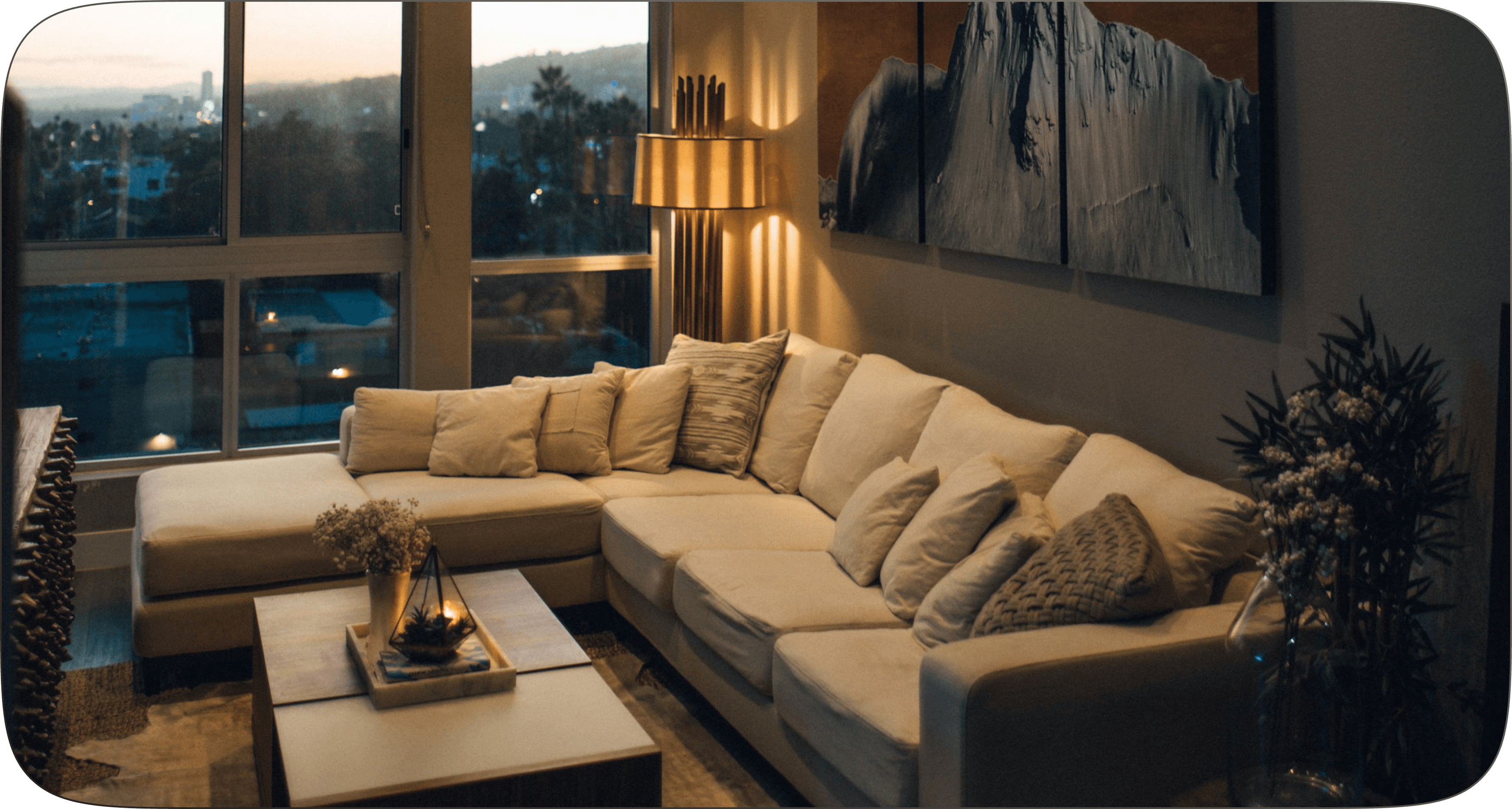 Living room after interior transformation