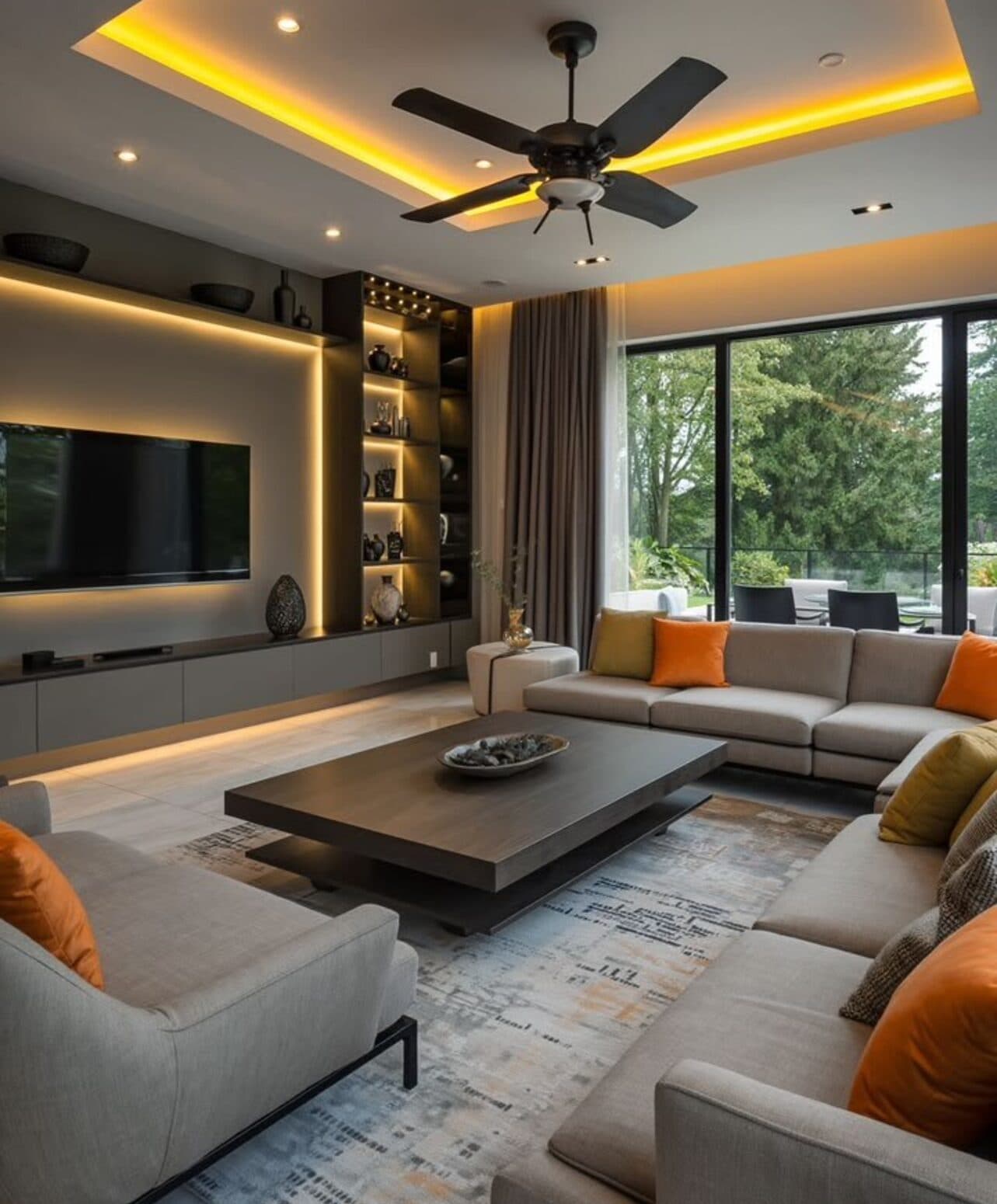 Luxury living room interior designed by Aarunya