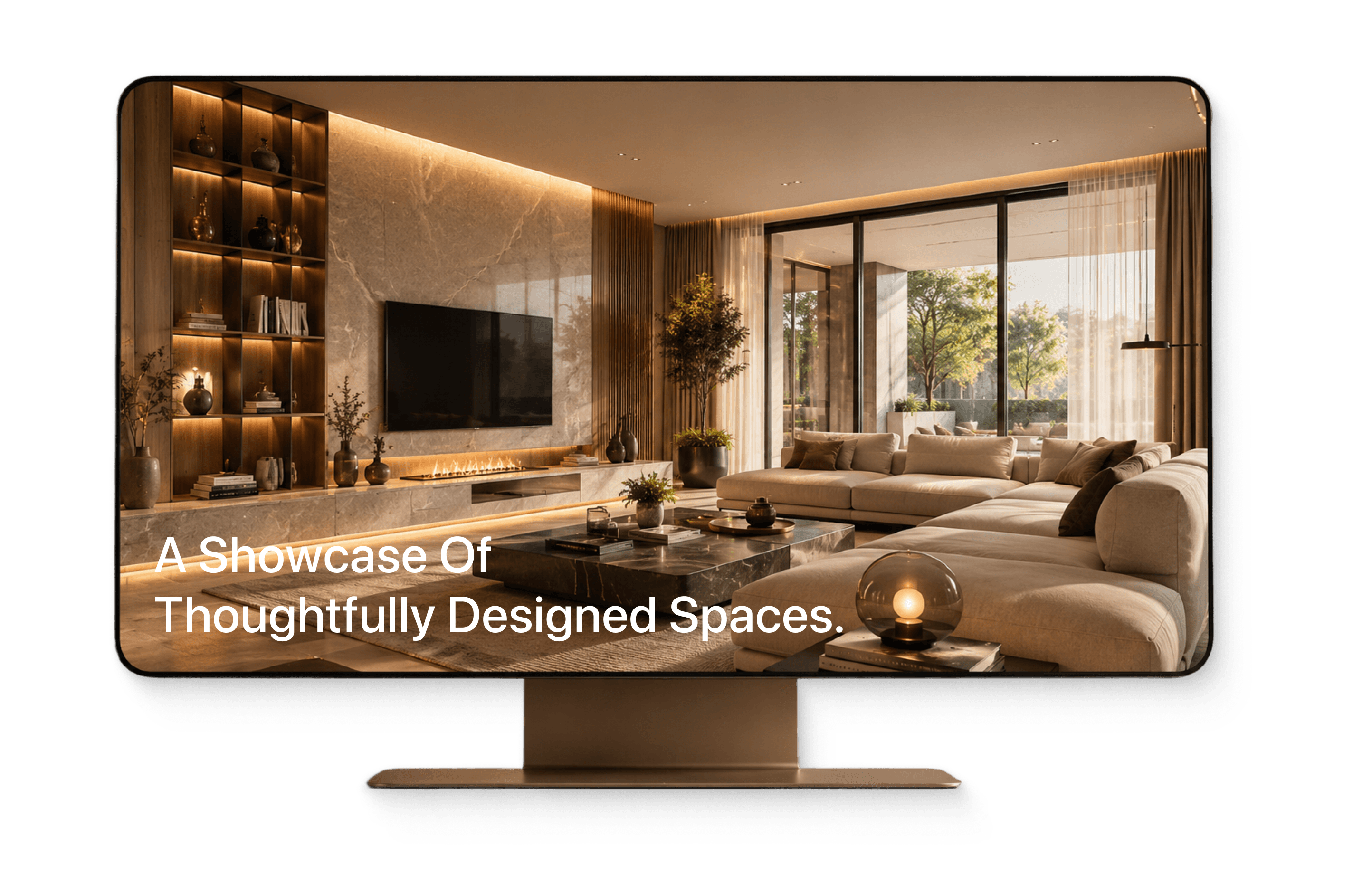 Luxury modern living room interior design by Aarunya
